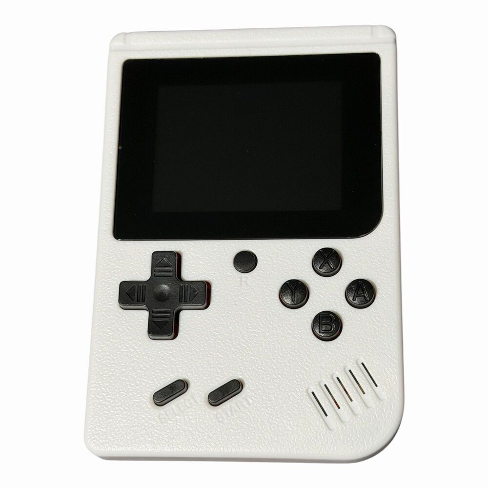 White Handheld Retro Game Console Plus 3.0” LCD Rechargeable Built In Games